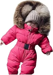 [Generic] 4t Hunting Clothes Boys Outerwear Jacket Hooded Warm Baby Infant Romper Snowsuit Jumpsuit Coat Girls Girls Coat&Jacket Girls Winter Snow Set