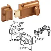 Defender Security Brass Night Lock Single Rim Deadlock U 9956 PRIME-LINE