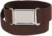 [CTM] Kids' Adjustable Elastic Belt with Magnetic Buckle, Brown