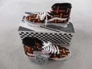 Vans Thrasher Sneakers Mens 9.5 Orange Black Skate Sk8 Hi Top Flames Old Skool