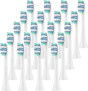 Compatible For Philips Electric Toothbrush Replacement Brush Heads, Compatible For Sonicare 2100 4100 5100 5300 6100 6500 7500(White-20 Pcs)