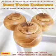 Rustic Wood Chapati Box Natural Mango Wood Casserole with Lid Handcraft