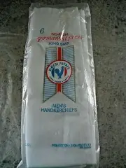 NEW Vntg Bloch Freres Men's Handkerchiefs Set of 6 White No Iron King Size (11)