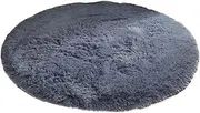 Soft for Fluffy Cozy Accessories Rug Round Nursery Decor Softest Touch Girls Round Pink Rug Teenage Girls Bedroom, Gray
