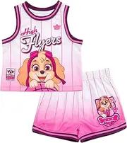 [PAW PATROL] Mesh Jersey Athletic Tank Top and Basketball Shorts Outfit Set Toddler to Big Kid Sizes (2T - 10-12)