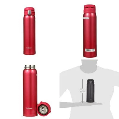 Zojirushi SM-SA60-RW Stainless Steel Mug, 20-Ounce, Clear Red