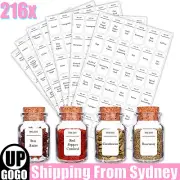 216x Stickers DIY Spice Storage Jar Labels Stickers Decals Pantry Kitchen Labels