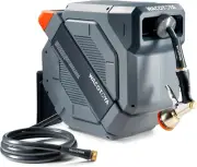 Retractable Garden Hose Reel 5/8 in X 75 Ft Professional Metal Bracket & 9-Patte