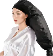 Hair Dryer Attachment Long Bonnet Hood Dryer with Headband, Reduces Heat around