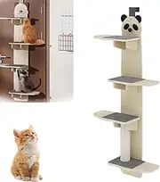 Door Hanging Cat Shelf, Over The Door Cat Perch & Climber, Multi-Level Hanging Tree with Shelves, Climber Tower, Pet Jump Shelf, Wall Mounted Shelves Ladder (A)