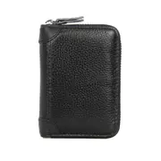 Genuine Leather RFID Blocking Card Holder Wallet with Zipper Card Case