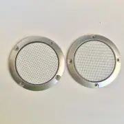 2PC 3 Inch Speaker Cover Silver Frame White Metal Grille Car Audio DJ PA Speaker