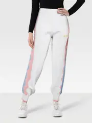 White Wavy Pattern Joggers