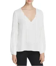 Sanctuary Clothing Womens Scarlet Peasant Blouse, White, Small
