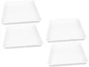 CIMAXIC 4Pcs Plastic Square Planting Trays Breathable Germination Plates for Succulent Breeding Lightweight and Convenient Seedling Containers for Indoor and Outdoor Gardens