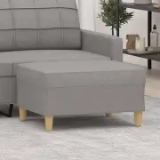 vidaXL Footstool Light grey 100% polyester fabric, plywood, foam