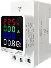 Daseeme Digital Color Display AC Current and Voltage Meter 35mm Guide Rail Mounting Multifunction Meter Electricity Measurement Device with Energy Zeroing Function