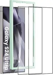 [UGREEN] 2 Pack Screen Protector for Samsung Galaxy S24 Ultra Curved HD Clear, 9H Hardness, Anti-scratch, Anti-fingerprint, Super Resistant, Tempered Glass Film with Easy-Installation Tool