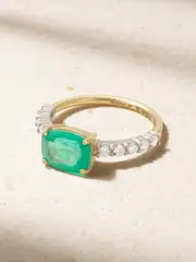 [Irene Neuwirth] Irene Neuwirth - Tennis 18-karat Yellow And White Gold, Emerald And Diamond Ring - Green - 7 7 Green