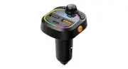 Car Bluetooth 5.3 FM Transmitter, Dual USB 3.1A/1A, Ambient Lighting, Hands-Free