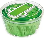 Zyliss Swift Dry Salad Spinner - Aqua Vent Basket Removes 25% More Water | Stop Button Quick Braking, Non-Slip Bowl Doubles as Serving Piece | 5-Year Guarantee | 1.5L Capacity | Green