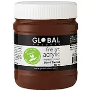 Global Colours Acrylic Paint Zero VOC 500mL Burnt Sienna