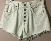 Citizens of Humanity Annabelle Cut Off Fray Jean Denim Shorts Lemon Grass Sz24