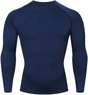 [HYCOPROT] Compression Shirts Men Athletic Long Sleeve Base Layer Workout Rashguard Shirt