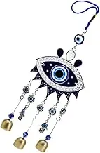 WEKADRIN Evil Eye Car Hanging Ornament Retro Evil Blue Eye Charm with Bells for Rear View Mirror Decoration for Car Interior and Home