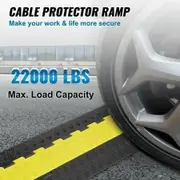 5 PCs Cable Protector Ramp 2 Channel 10000 kg/axle Capacity Heavy Duty TPU Wire Cover Ramp Hose Protector Ramp Driveway Traffic Speed Bump