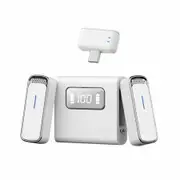 Wireless Lavalier Microphone,Plug Play DSP Noise Cancellation 24H Playtime Hi-Fi Audio Mini Lapel Microphone for Streaming Video Recording(Type-C,Silver)