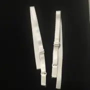 Bra Strap Replacement Plush Back 3/8" Shiny Elastic 15" White 3 Pairs SS41