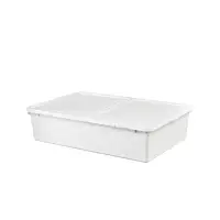 在飛比找蝦皮購物優惠-9成新 Ikea SOCKERBIT 附蓋收納盒 白色 50