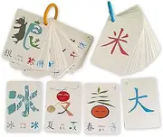 Lachilly 100 Common Chinese Characters Flashcards - Essential Learning Aid for Mandarin Chinese - Hieroglyphic Pictograph Symbols - Pinyin Hieroglyphic Stroke Order - For Beginners of Chinese Learning