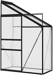 PC Panels Greenhouse, Heavy Duty Green Houses with Roof Vent, Walk-in Sun House Greenhouses for Yard, Garden, Aluminum Frame, 1.38 m³