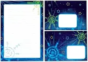 Writing Paper Set Letter Pad with Envelope for Boys Girls Kids Laser Tag Children's Motif Letter Paper Pad Lined (A5 Pad with 25 Sheets + 15 Envelopes)