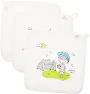 HAPINARY 3pcs Multipurpose Cotton Towels Soft Washcloths for Shower Face and Burp Cloths Cartoon Print Durable and Machine Washable