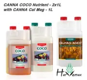 Hydroponics CANNA COCO A&B 2x1L Litre Grow Nutrient With Cal Mag Cal Mag 1L