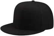 [Boolavard] Classic Snapback Hat Cap Hip Hop Style Flat Bill Blank Solid Color Adjustable Size