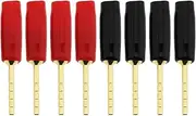 ECSiNG 8PCS 2mm Speaker Pin Connectors Gold Plated Screw Type Banana Plugs for Connecting Speaker Cables Audio Accessories (4 Red & 4 Black)
