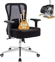 segedom Ergonomic Office Chair,Computer Chair Big and Tall Computer Desk Chair with 4D Armrest,Heavy Duty Mesh Office Chair with Adjustable Lumbar Support with Upgraded Caster Wheels