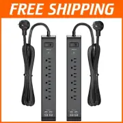 6-Outlet Surge Protector Power Strip with 4 USB Ports and 12-Foot Extension Cord