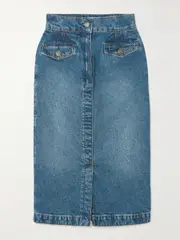 [FRAME] FRAME - + Net Sustain Denim Midi Skirt - Mid denim - US0 US 0 Blue