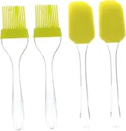 PEPLAYTAL 4Pcs Silicone Basting Brush and Scraper Set Ergonomic Kitchen Cooking Brush for BBQ and Baking Food Grade Silicone Comfortable Grip Versatile Use for Saucing and Spreading