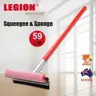 Rubber Squeegee Scrubber Sponge wooden handle Glass Window Car Windscreen