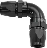 Aeroflow 90 Deg -20AN to -20AN Teflon Full Flow Hose Ends Black Ptfe - AF593-20-20DBLK