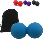 Peanut Massage Ball, Double Lacrosse Massage Ball, Mobility Ball, Therapy Massage Ball for Myofascial Release, Muscle Relaxer, Acupoint Massage, Sore Muscles, Deep Tissue Massage Tool (Blue)