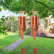 Vinsot 2 Pieces Bamboo Wind Chimes for Outside, Outdoor Wood Wind Chimes 30 Inches Wooden Chimes Classic Zen Rustic Chimes Deep Tone for Relaxation Patio Garden Home Indoor Decor
