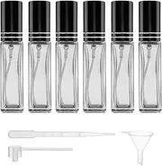 QlyYea Perfume Atomiser 10 ml, Pack of 6 Perfume Refills, Perfume Travel Atomiser for Work, Date, Party, Grey