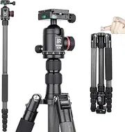 10 Layers Carbon Fiber Travel Tripod Monopod-INNOREL RT55C with 36mm Panoramic Ball Head 360 Degree and Carrying Case Professional Lightweight Compact Tripods for Digital Camera Camcorder DSLR